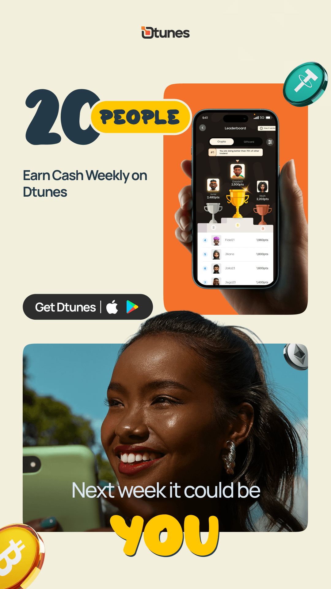 Dtunes: Weekly Cash Rewards Story