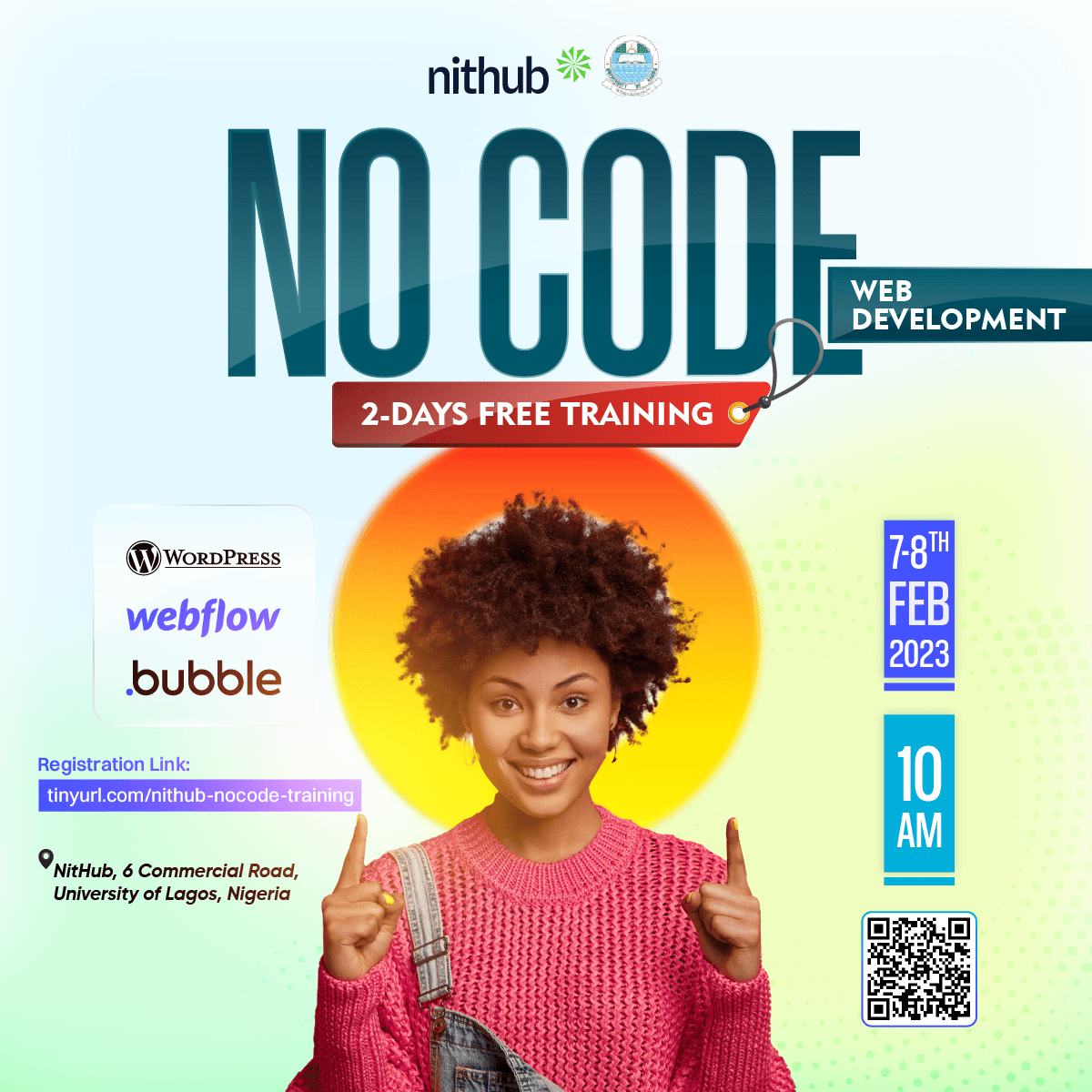 NitHub no-code training flyer
